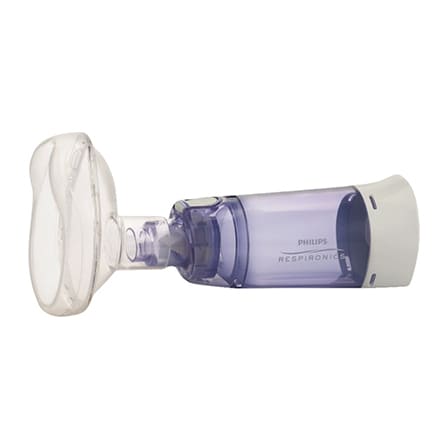 Philips Respironics OptiChamber Diamond Antistatische Voorzetkamer + Middelgroot Masker Philips Respironics OptiChamber Diamond Antistatische Voorzetkamer + Middelgroot Masker