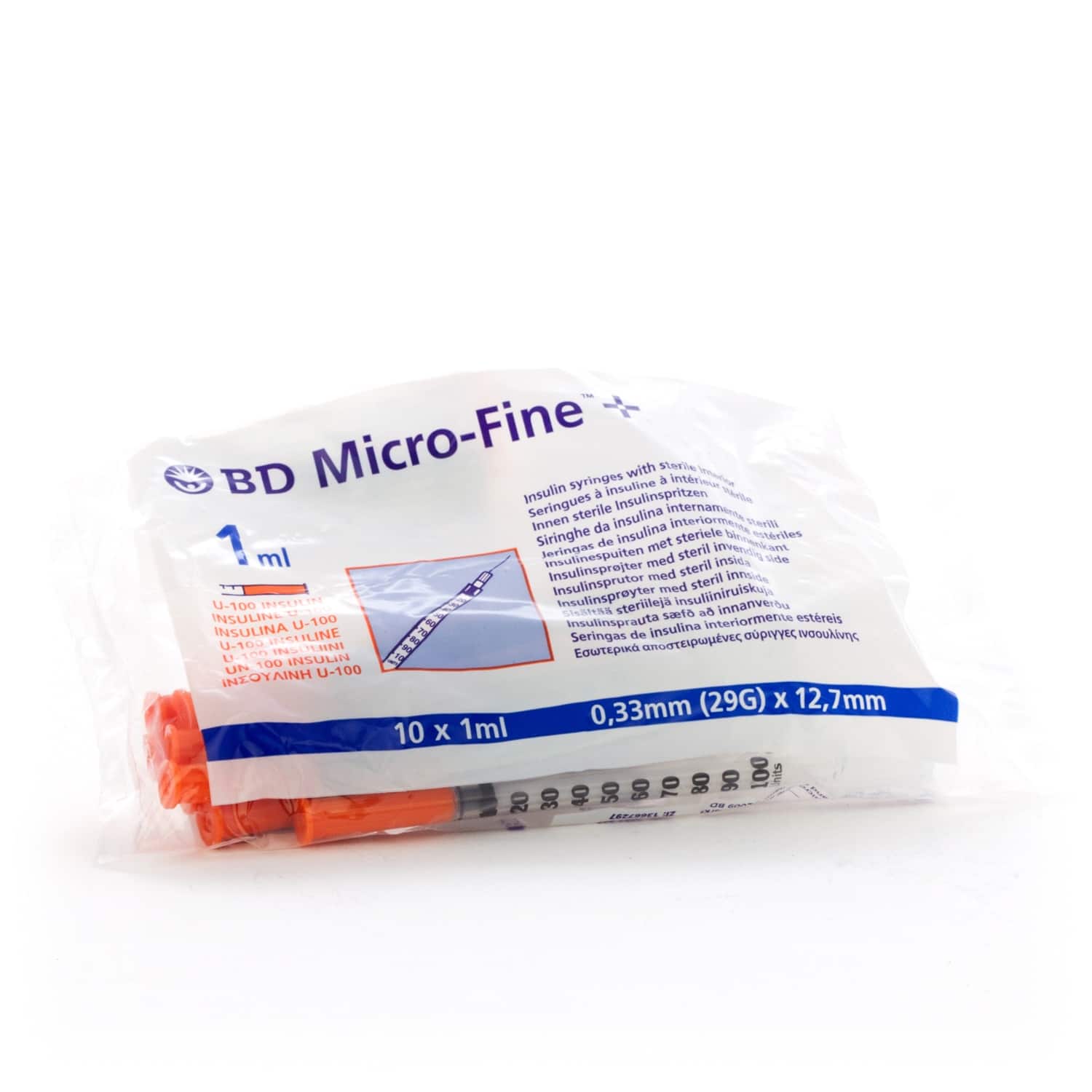 BD Micro-Fine Insulinespuit 1 ml + Naald 0,33 x 12,7 mm BD Micro-Fine Insulinespuit 1 ml + Naald 0,33 x 12,7 mm