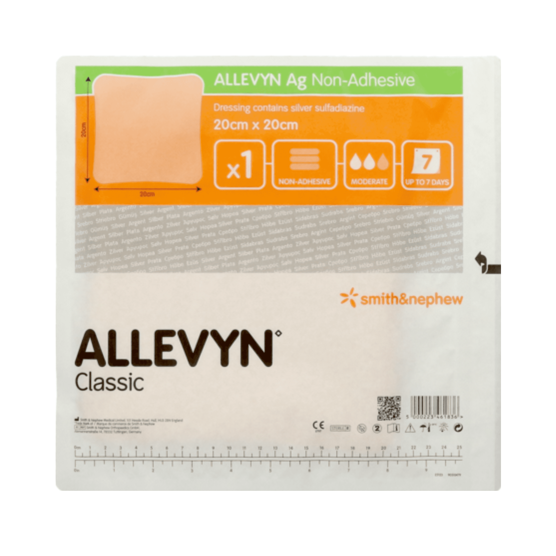 Allevyn Ag Non-adhesive Steriel Verband 20 x 20 cm