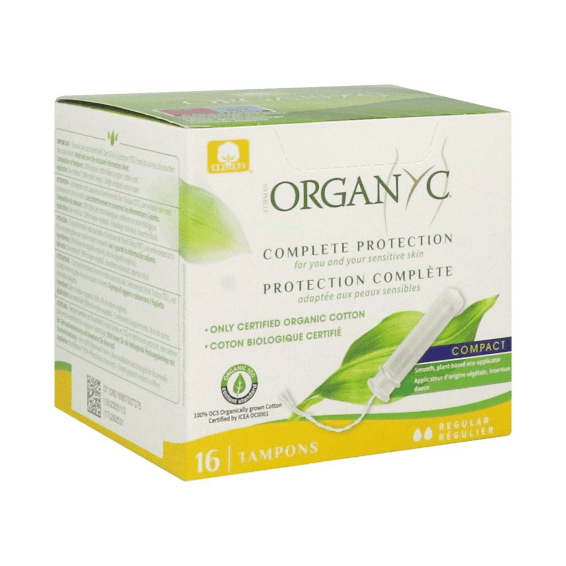 Organyc Tampon Compact Regular Bio Katoen Organyc Tampon Compact Regular Bio Katoen