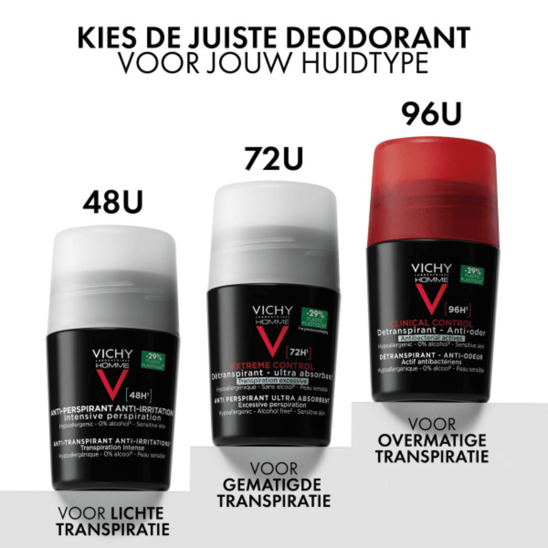 Vichy Homme Extreme Control Antitranspirant 72U Roller