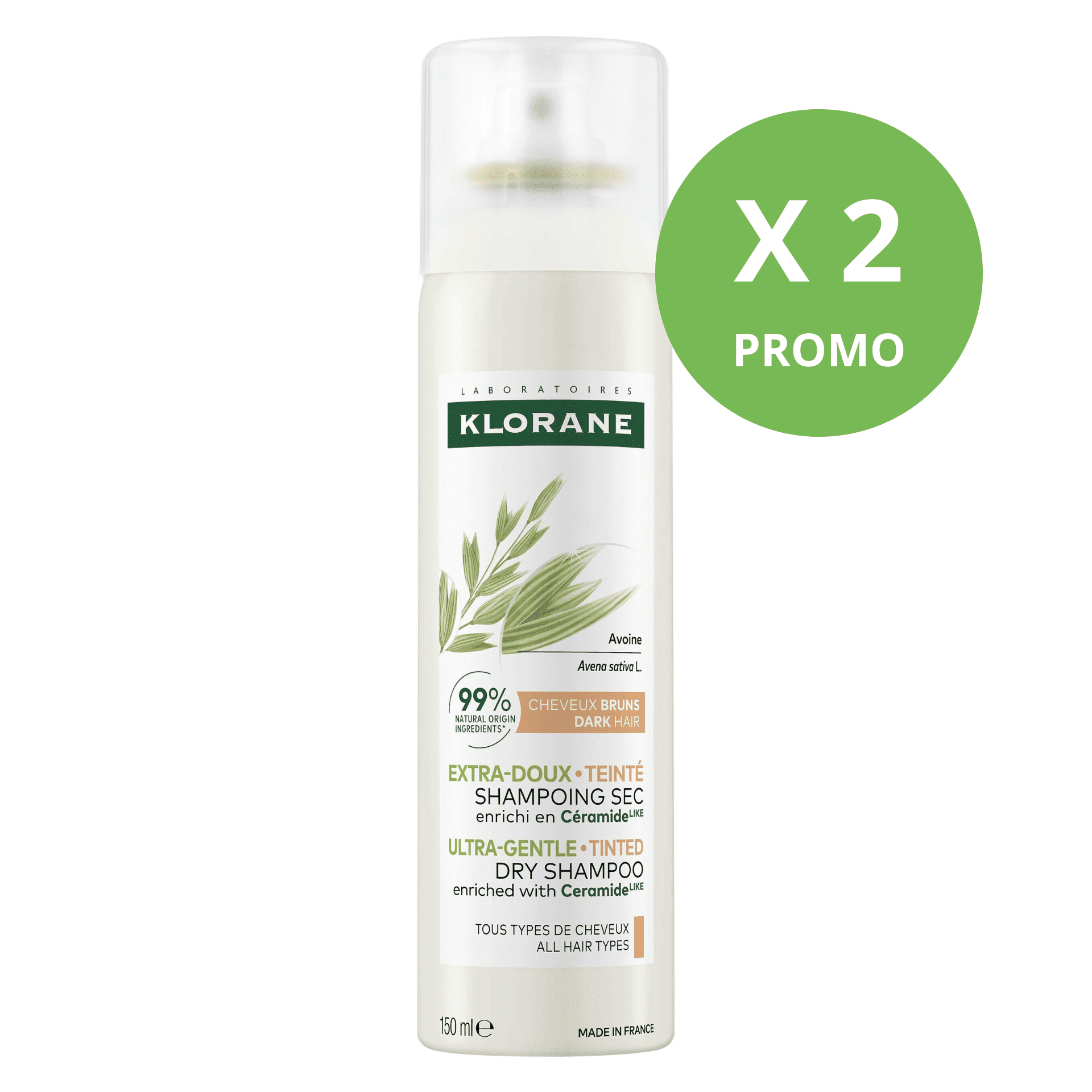 Klorane Haver Ultramilde Getinte Droogshampoo voor Bruin Haar