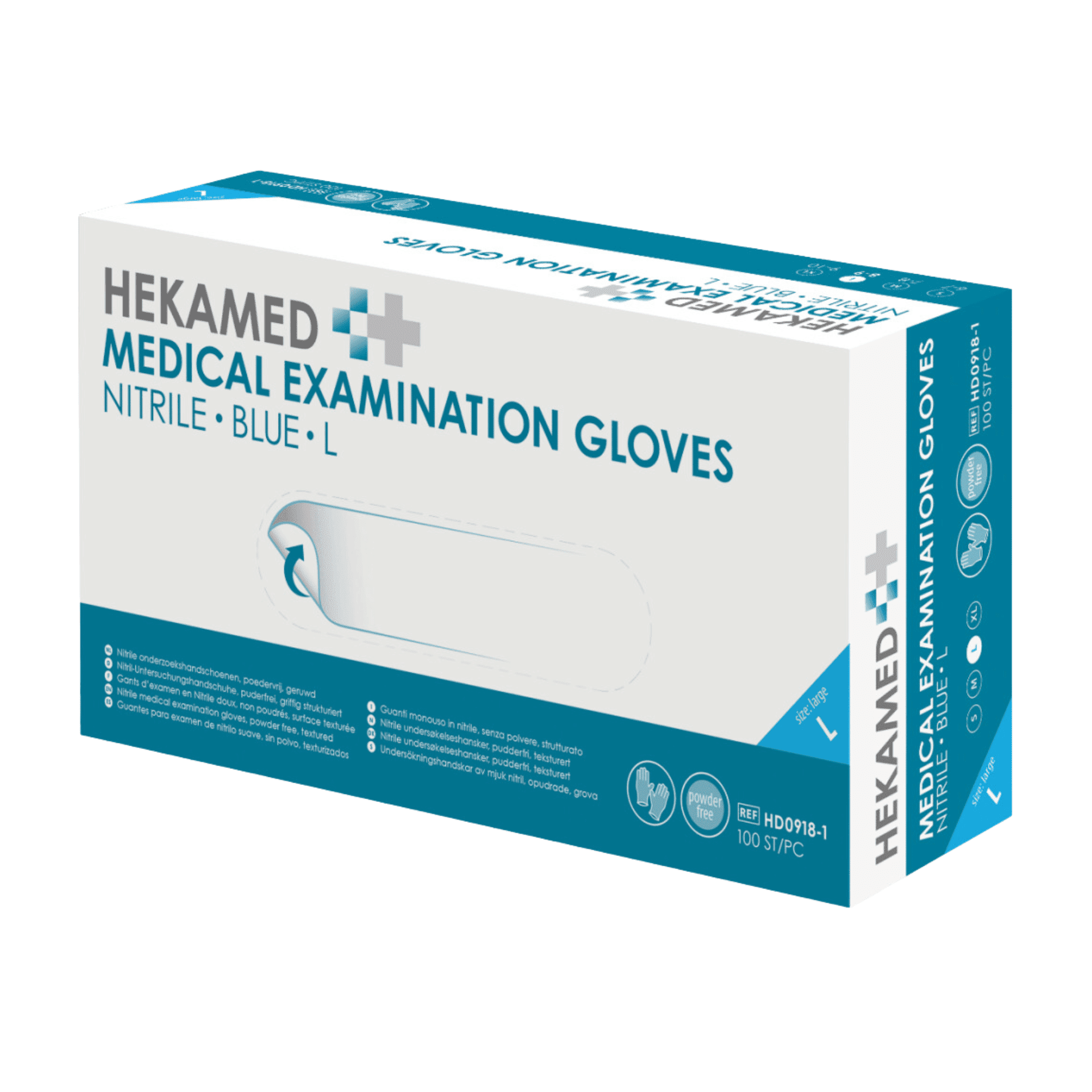 Hekamed Gants Exam Soft Nitrile S/pdr l 100