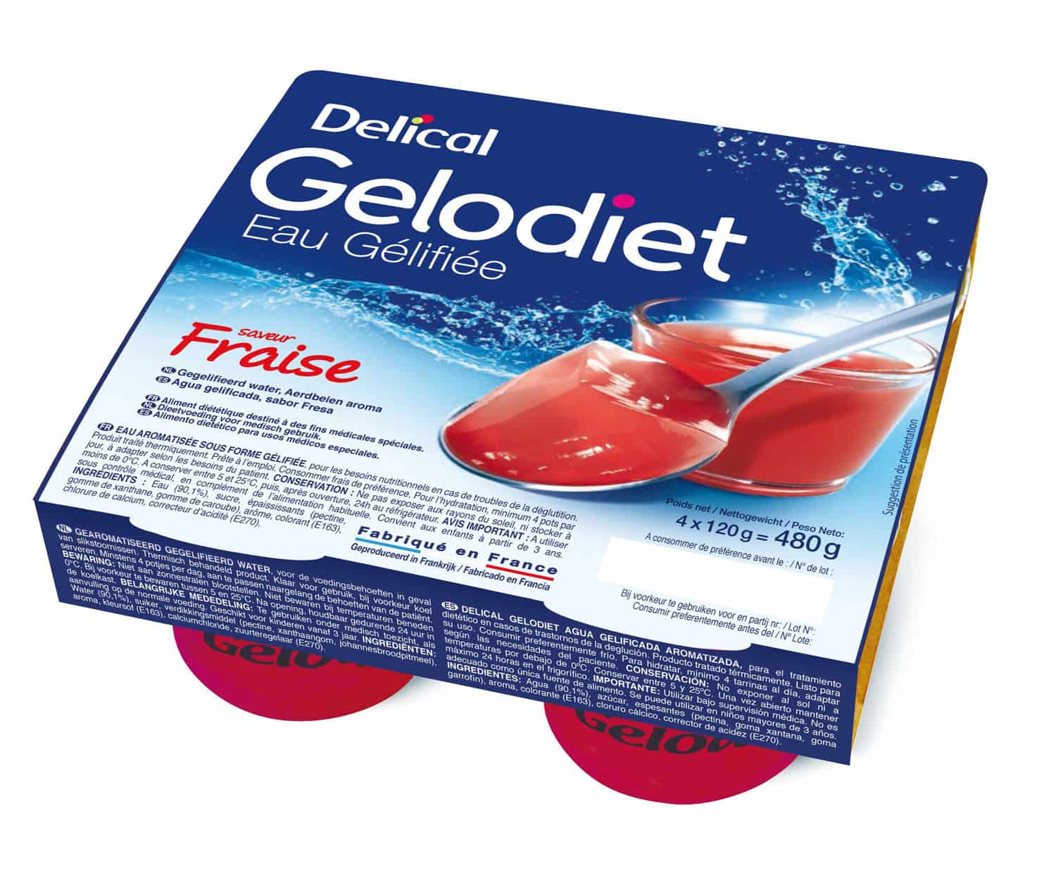 Delical Gelodiet Gesuikerd Gelwater Aardbei Delical Gelodiet Gesuikerd Gelwater Aardbei