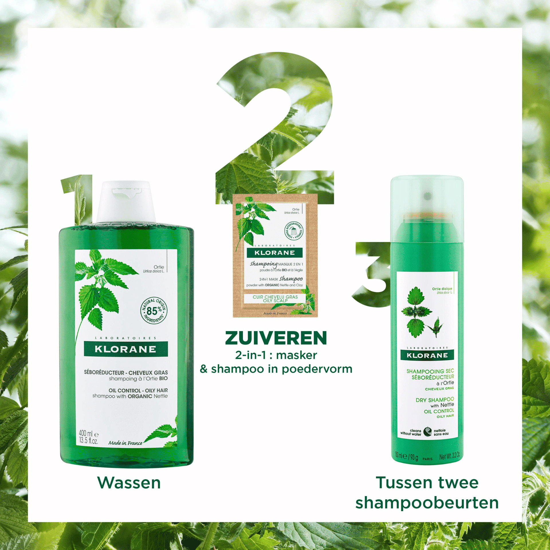 Klorane Brandnetel 2-in-1 Shampoomasker