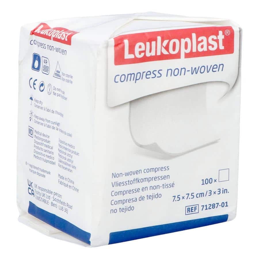 Leukoplast Compress N/woven N/st. 7,5cmx7,5cm 100