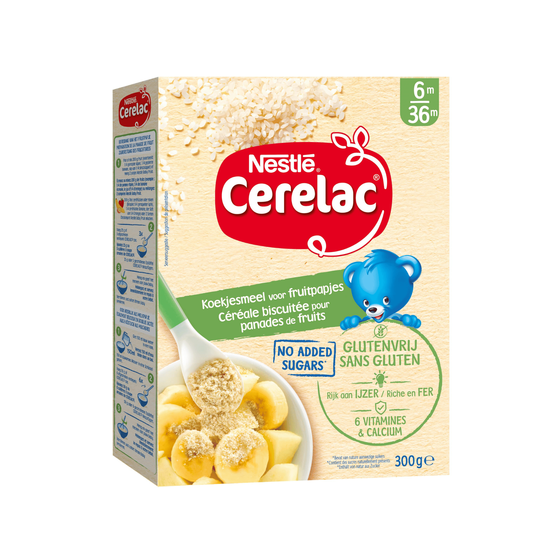 Nestlé Cerelac Koekjesmeel voor Fruitpapjes Glutenvrij