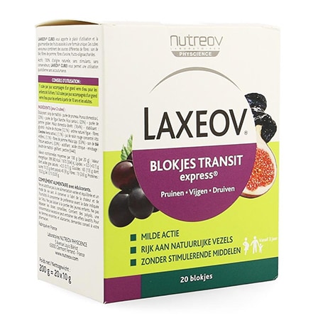 Nutreov Physcience Laxeov Pruim/Vijg/Druif Blokjes Nutreov Physcience Laxeov Pruim/Vijg/Druif Blokjes