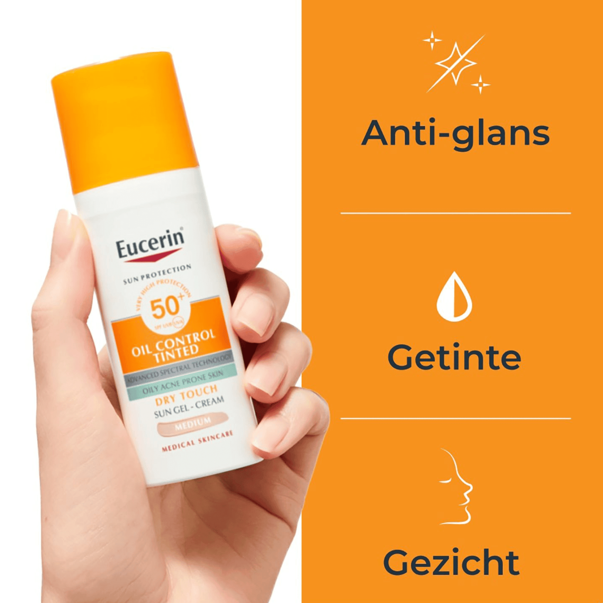 Eucerin Oil Control Tinted Dry Touch Sun Gel-Crème SPF 50+ Medium