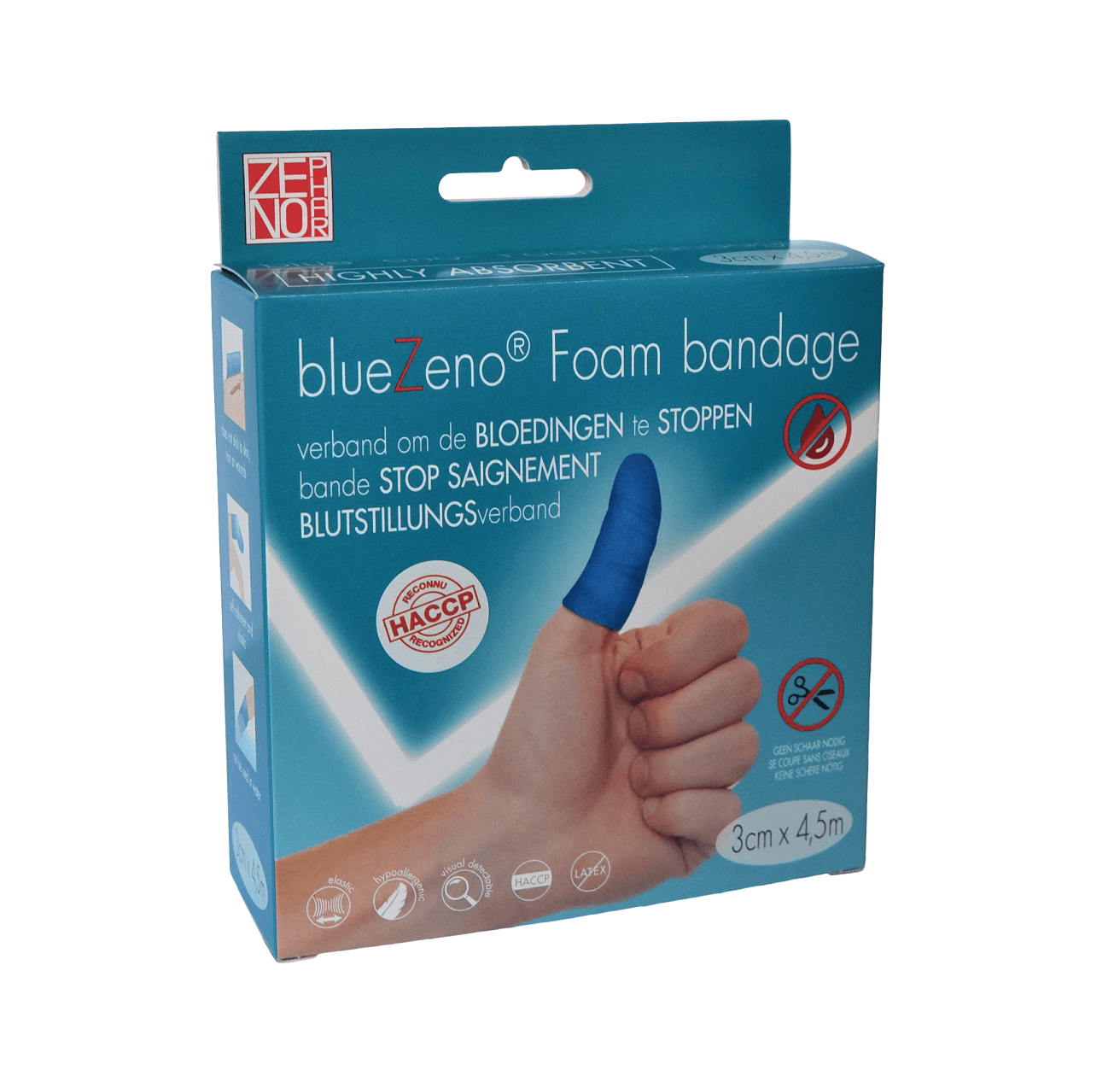 Bluezeno Foam Schuimverband 3 cm x 4,5 m Bluezeno Foam Schuimverband 3 cm x 4,5 m