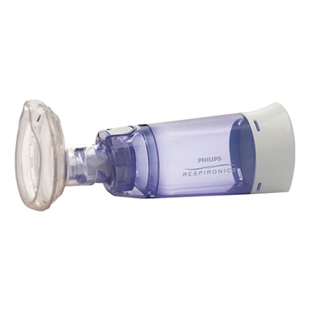 Philips Respironics OptiChamber Diamond Antistatische Voorzetkamer + Klein Masker Philips Respironics OptiChamber Diamond Antistatische Voorzetkamer + Klein Masker