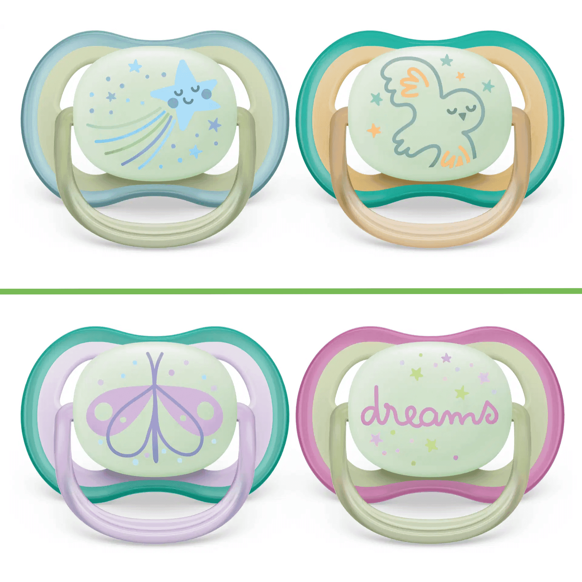 Avent Ultra Air Nighttime Fopspeen 0-6M Mix SCF376/17 Avent Ultra Air Nighttime Fopspeen 0-6M Mix SCF376/17