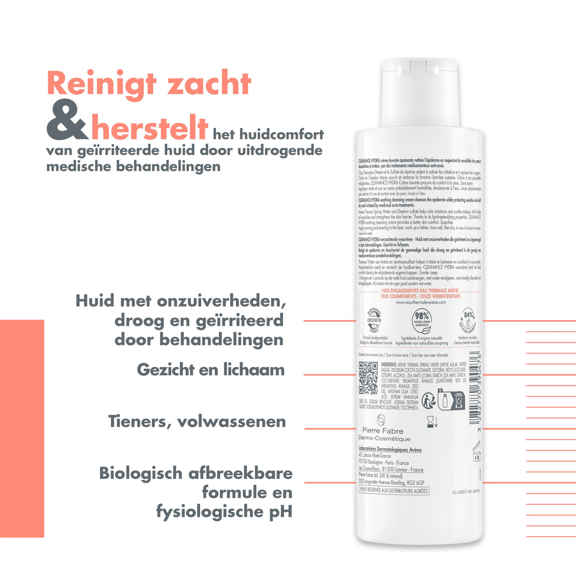 Avène Cleanance Hydra Kalmerende Wascrème Avène Cleanance Hydra Kalmerende Wascrème