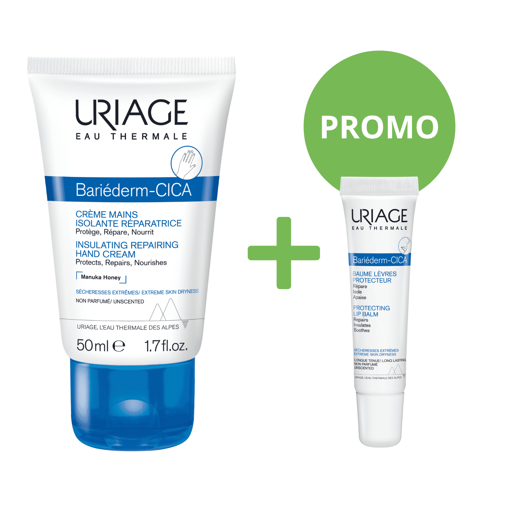 Uriage Bariéderm-CICA Handcrème + Lippenbalsem Uriage Bariéderm-CICA Handcrème + Lippenbalsem