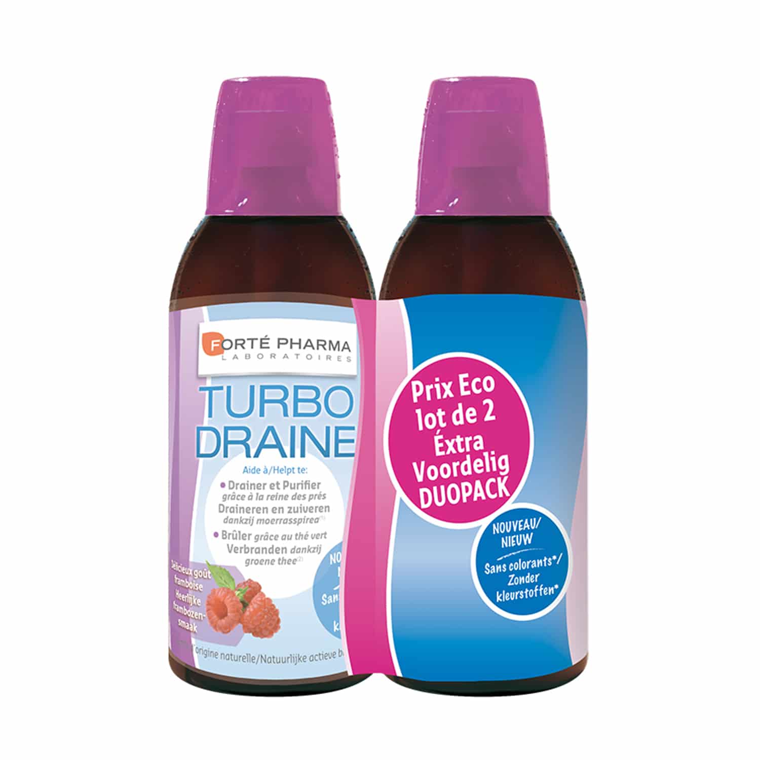Forté Pharma Turbodraine Framboos Duo Promo* Forté Pharma Turbodraine Framboos Duo Promo*