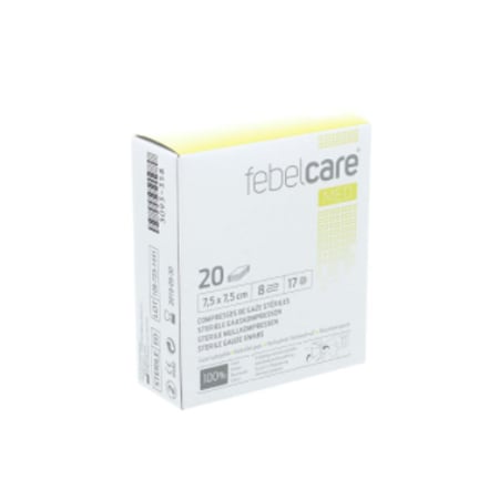 Febelcare Steriel Gaaskompres 7,5 x 7,5 cm Febelcare Steriel Gaaskompres 7,5 x 7,5 cm