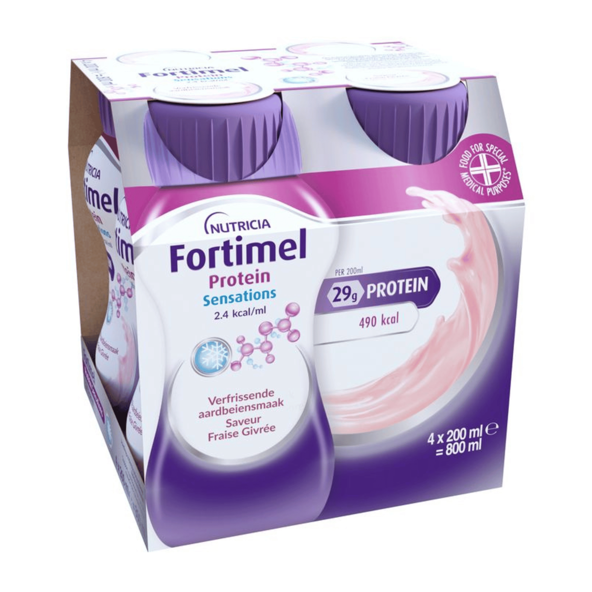 Fortimel Protein 2.4kcal Fraise Frais 4x200ml