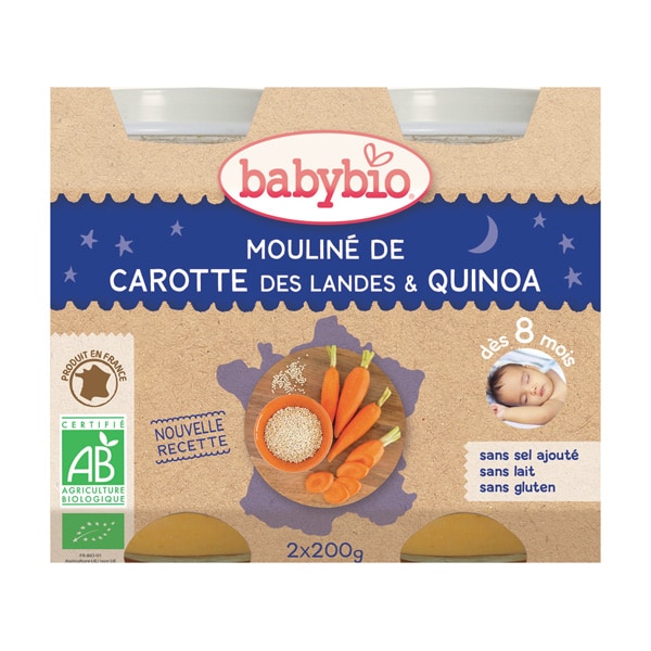 Babybio Bipack Slaap Lekker Wortel/Quinoa 8+
