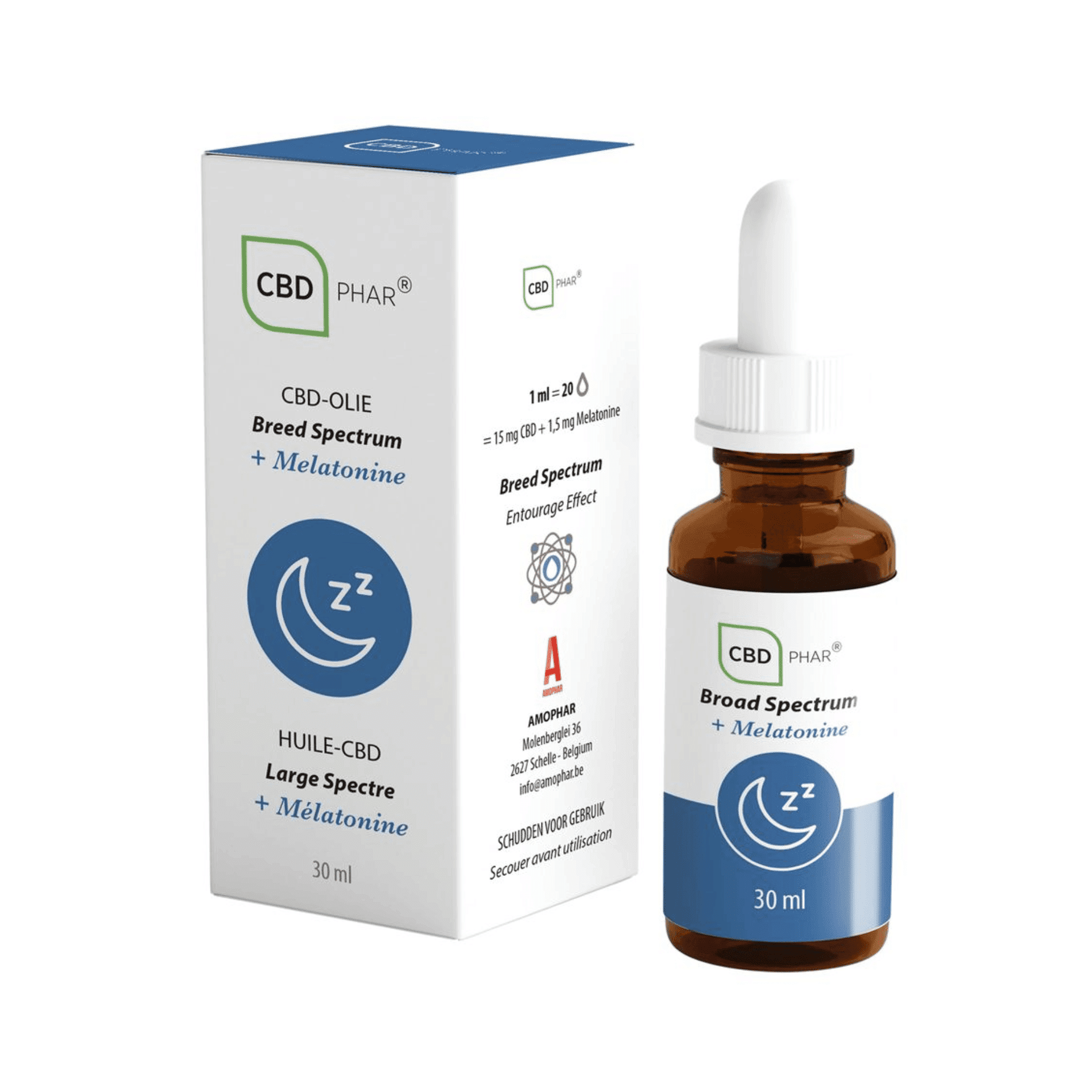 Cbd Huile Large Spectre + Melatonine 30ml Cbd-phar