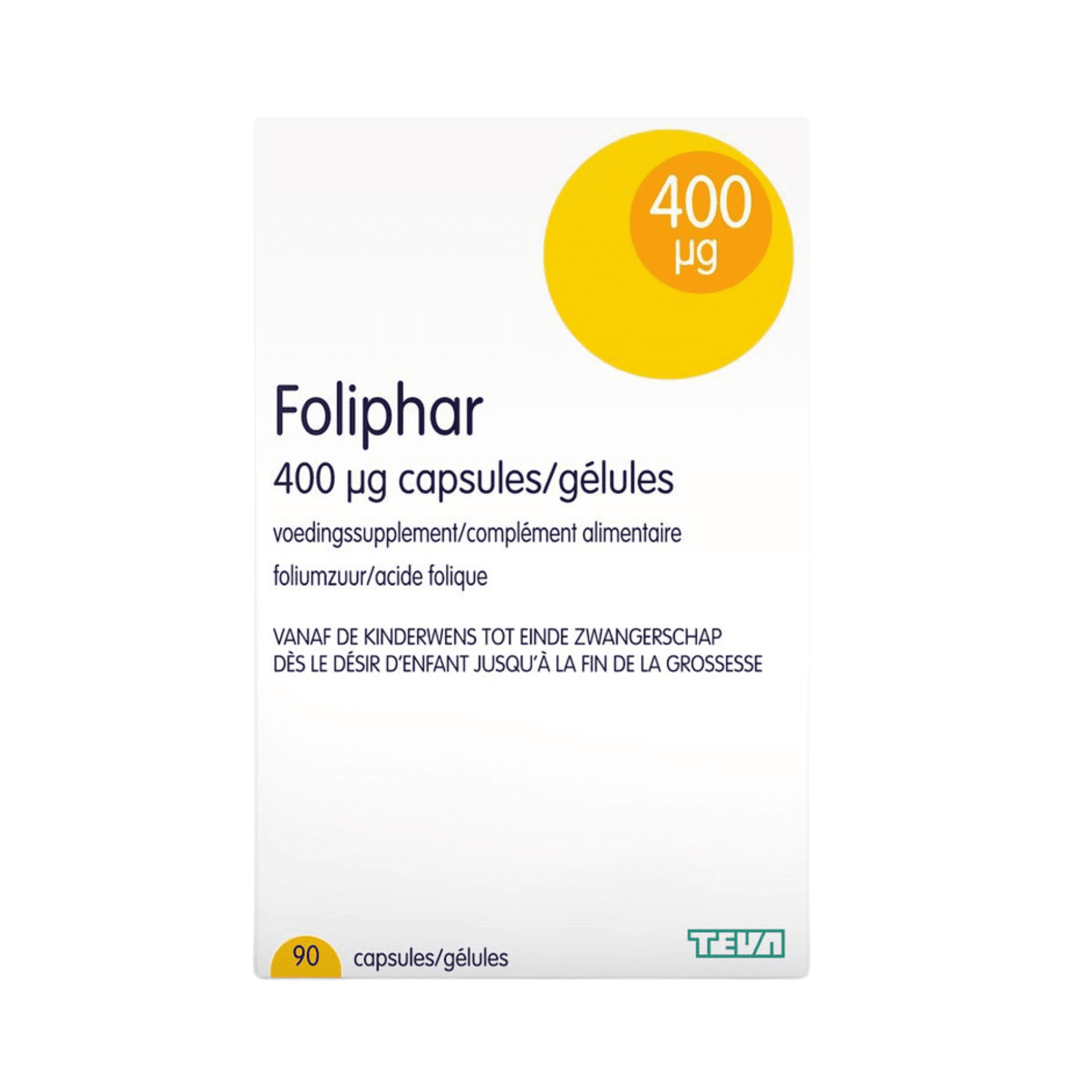 Foliphar 400mcg Caps 90