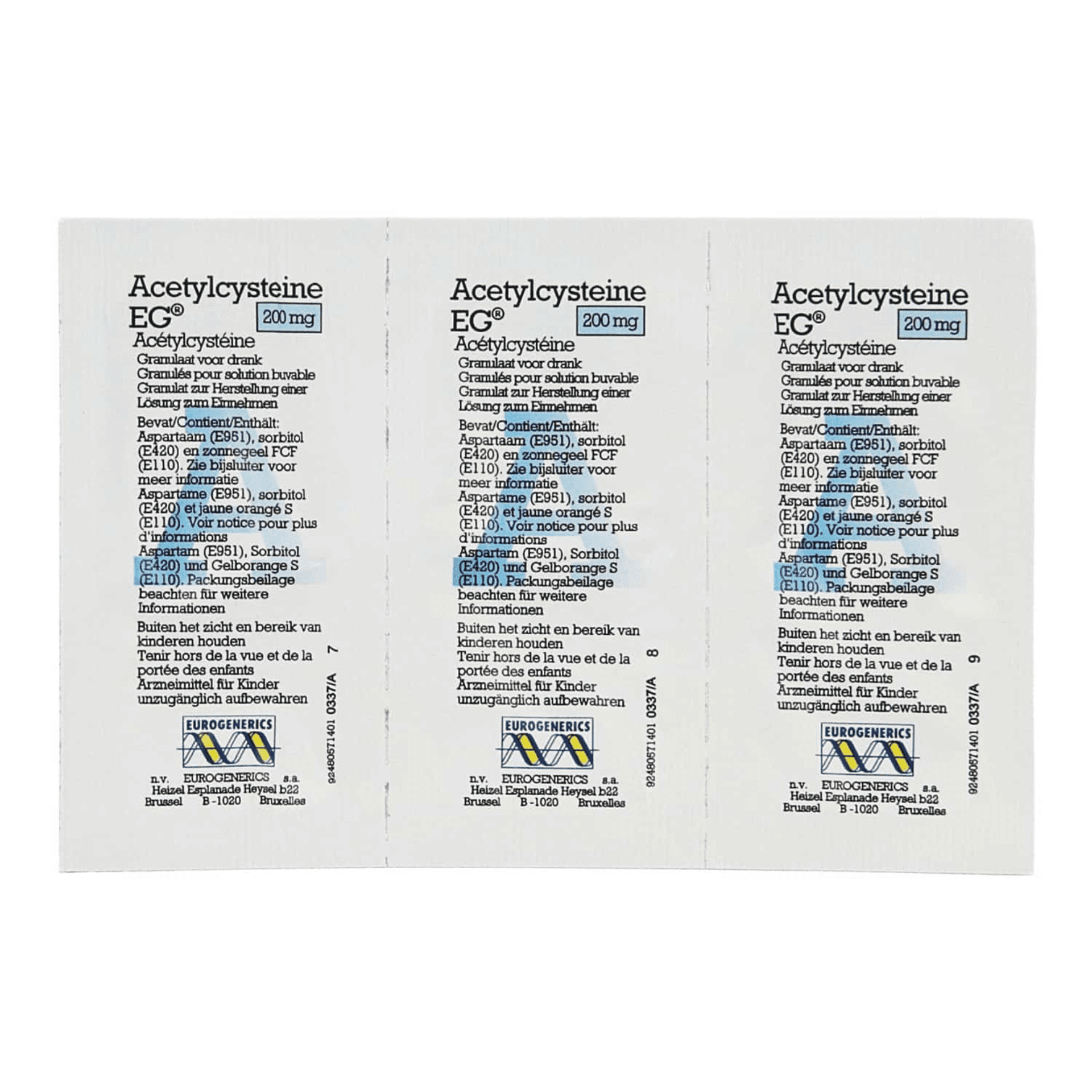 Acetylcysteine EG 200 mg 30 zakjes Acetylcysteine EG 200 mg 30 zakjes