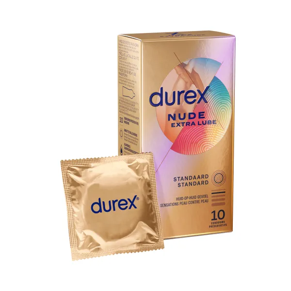 Durex Nude Extra Lube Preservatifs 10 Durex Nude Extra Lube Preservatifs 10