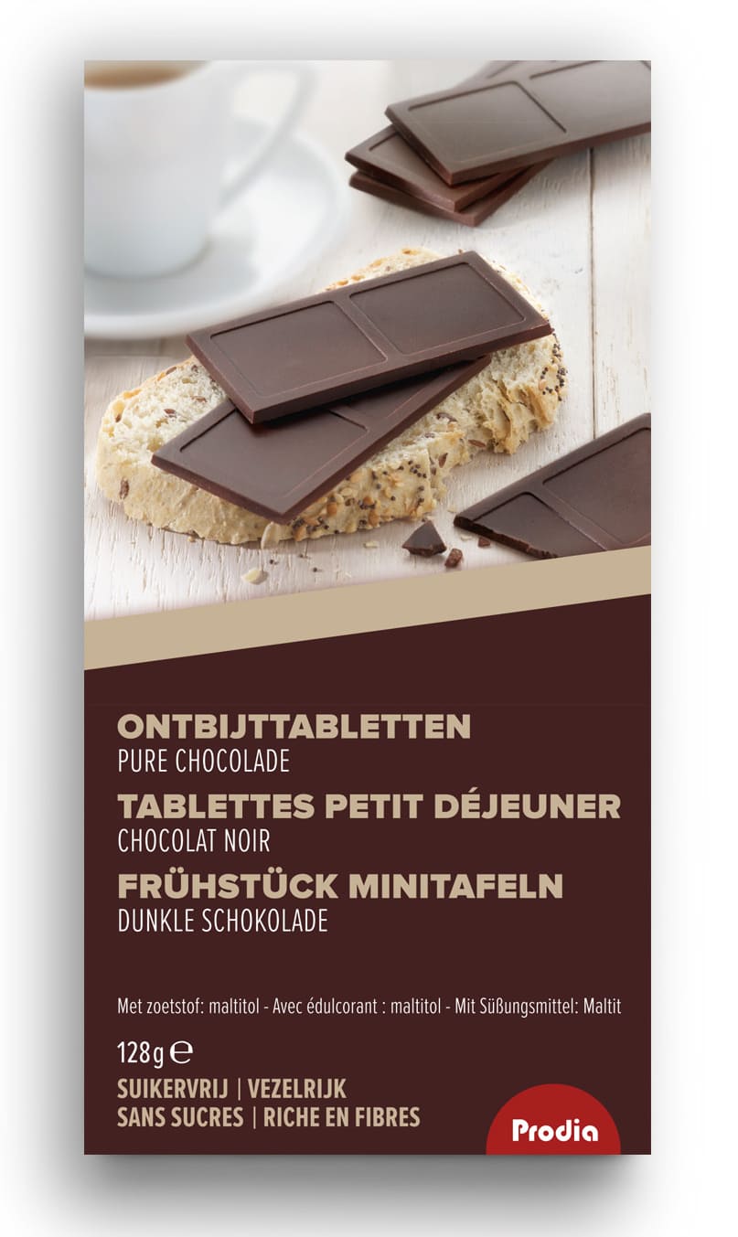 Prodia Ontbijttabletten Pure Chocolade Prodia Ontbijttabletten Pure Chocolade