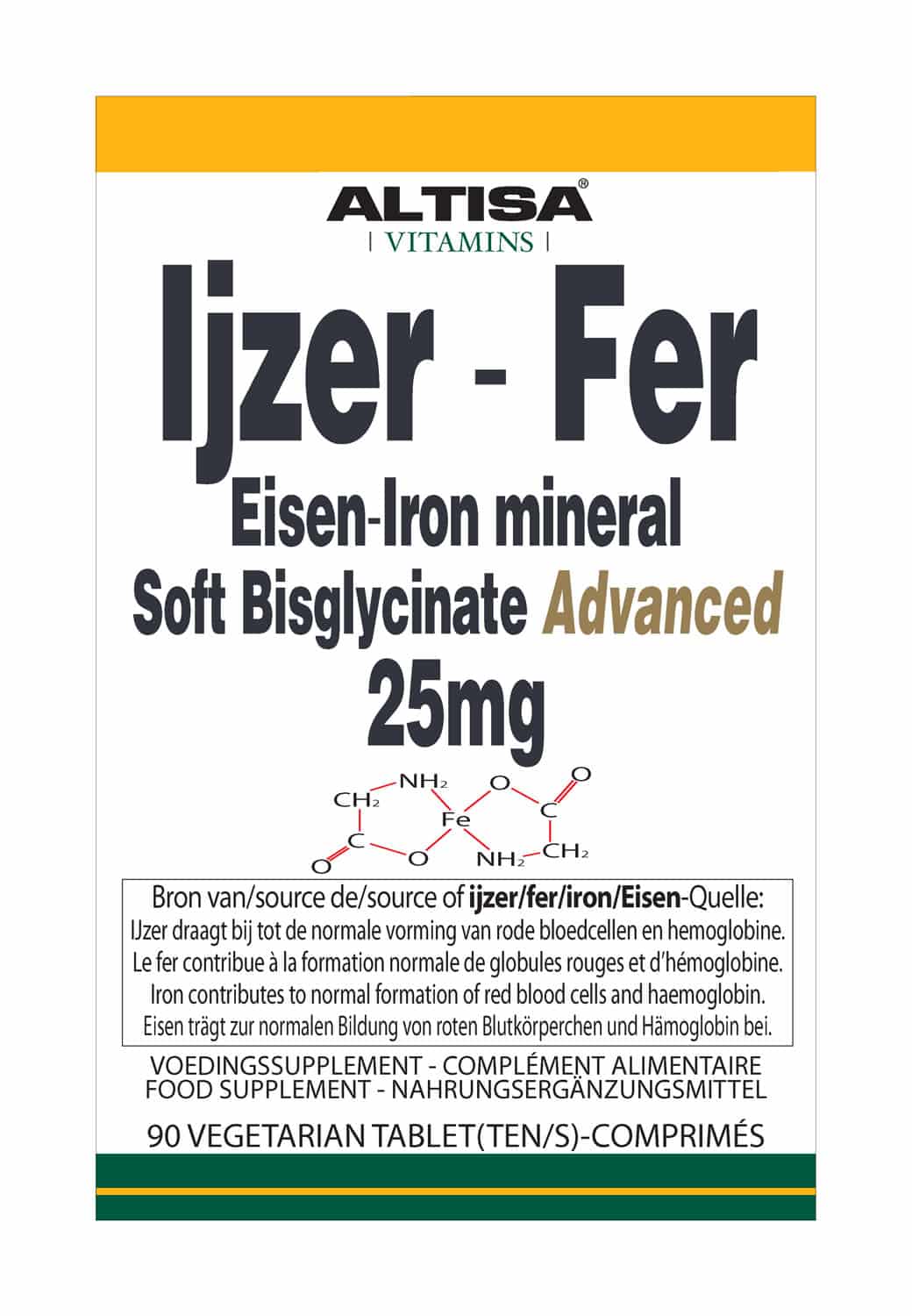 Altisa Ijzer Bisglycinaat 25 mg Altisa Ijzer Bisglycinaat 25 mg