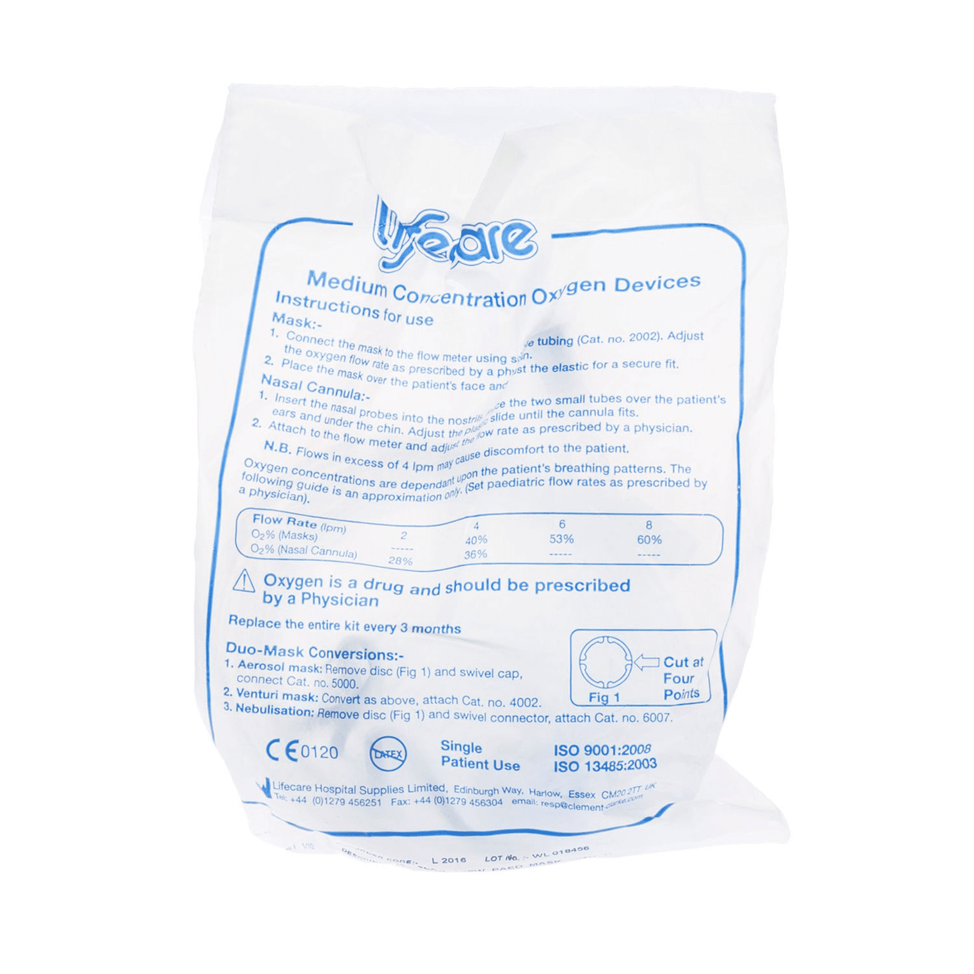 Lifecare Masque Oxygene Enfant + Tuyau 2016 Lifecare Masque Oxygene Enfant + Tuyau 2016