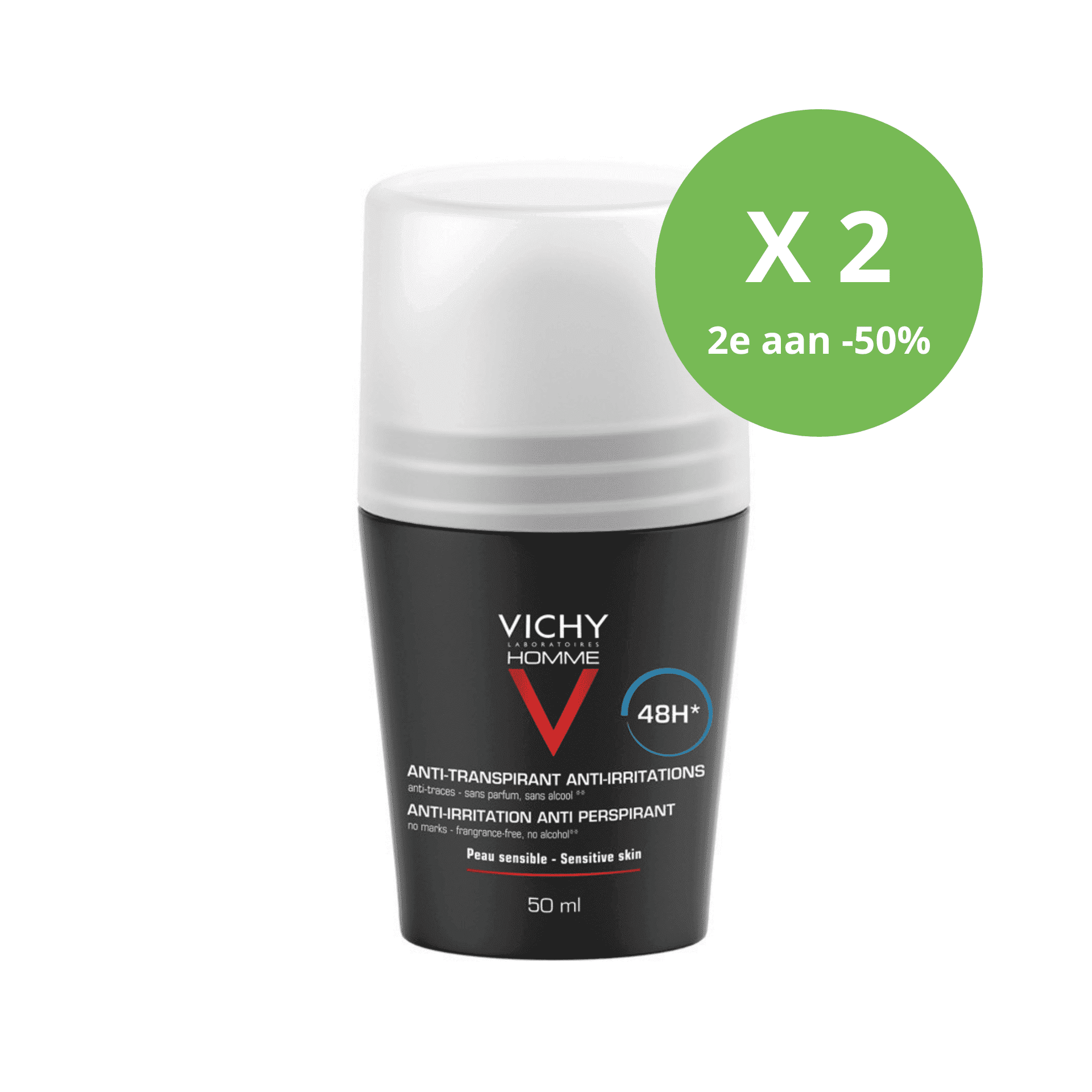 Vichy Homme Antitranspirant tegen Irritatie 48U Roller Vichy Homme Antitranspirant tegen Irritatie 48U Roller