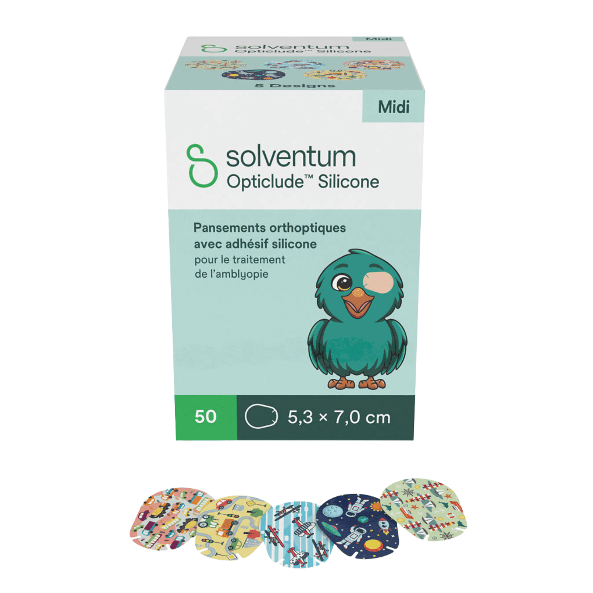Solventum Opticlude Silicone Midi Boys Oogpleisters 5,3 x 7,0 cm