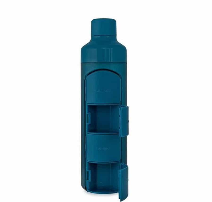 YOS Water Bottle & Pill Box Daily Bold Blue YOS Water Bottle & Pill Box Daily Bold Blue