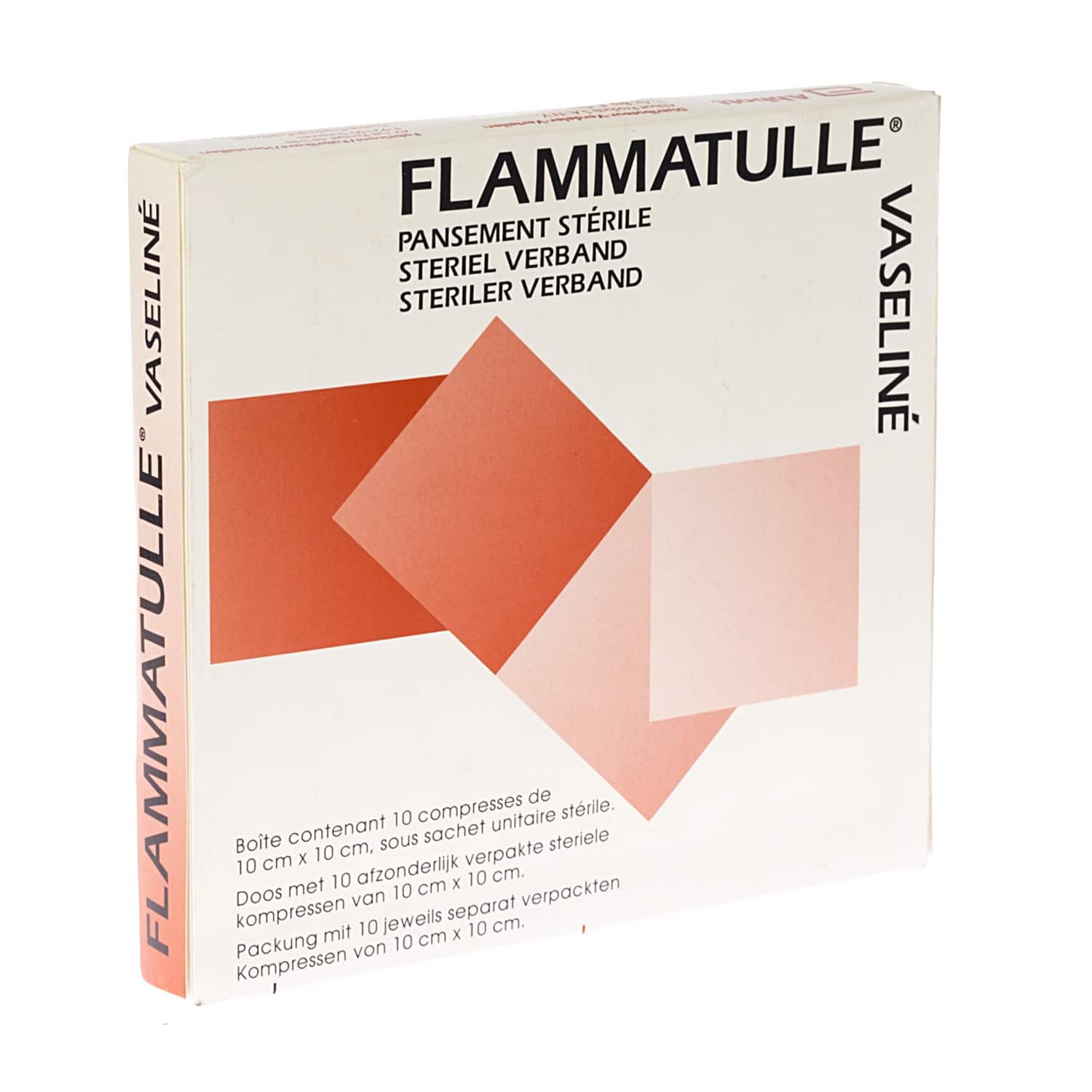 Flammatulle Vaseline Steriel Verband 10 x 10 cm Flammatulle Vaseline Steriel Verband 10 x 10 cm