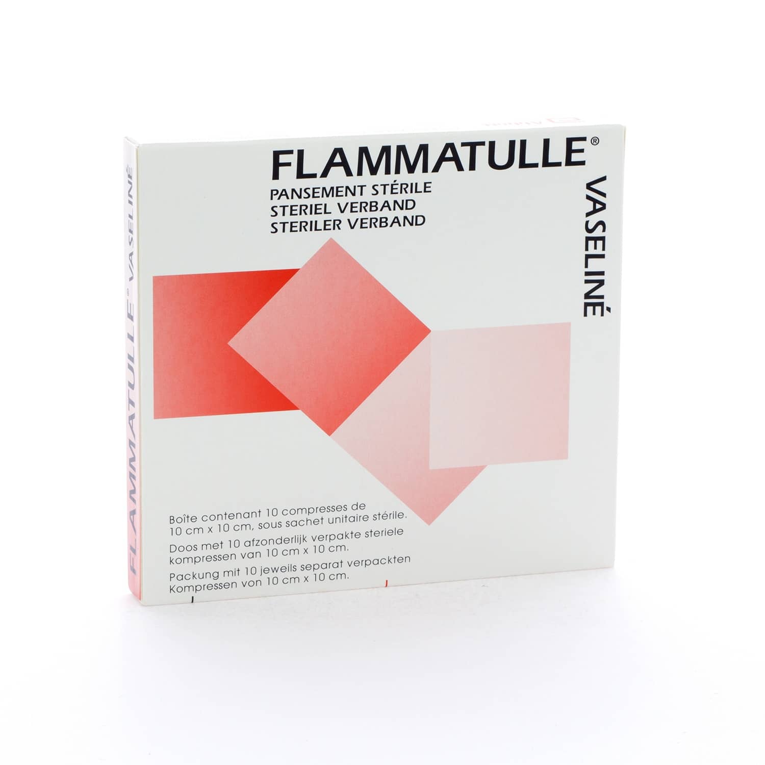 Flammatulle Vaseline Steriel Verband 10 x 10 cm Flammatulle Vaseline Steriel Verband 10 x 10 cm