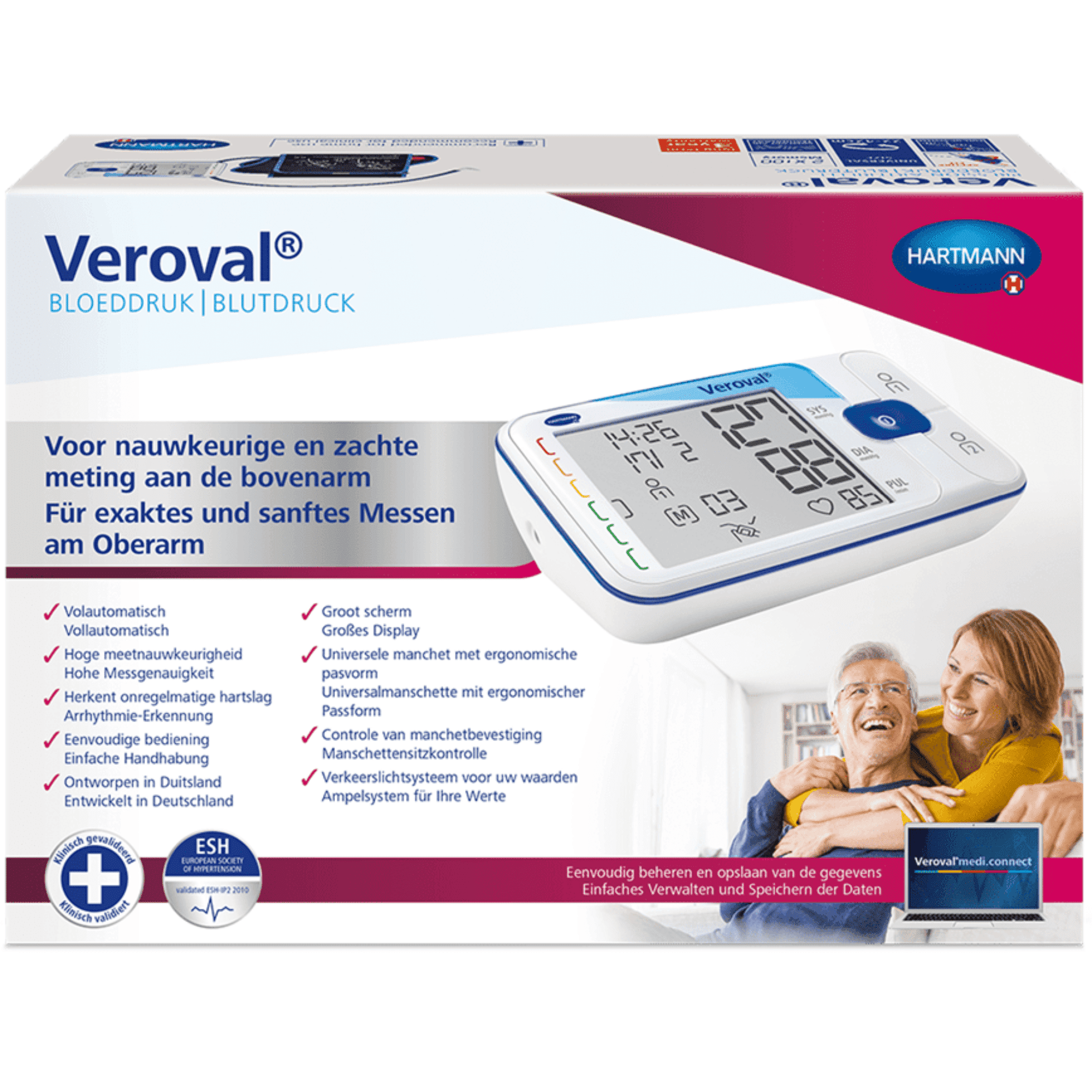 Hartmann Veroval Bloeddrukmeter Bovenarm 1 stuk Hartmann Veroval Bloeddrukmeter Bovenarm 1 stuk