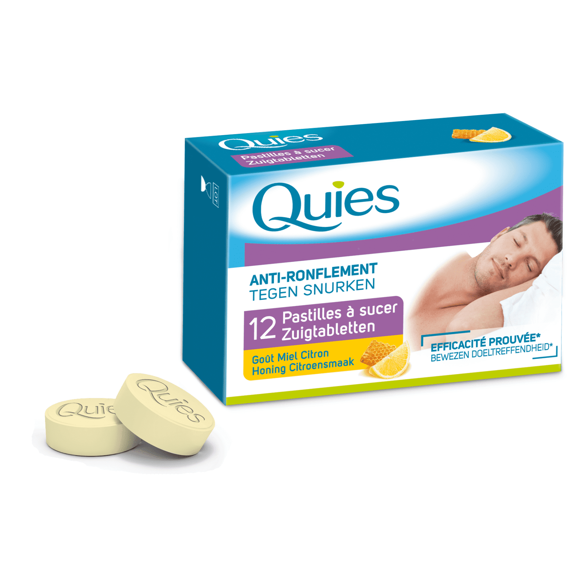 Quies Pastilles contre le Ronflement Saveur Miel-Citron 12 pastilles Quies Pastilles contre le Ronflement Saveur Miel-Citron 12 pastilles