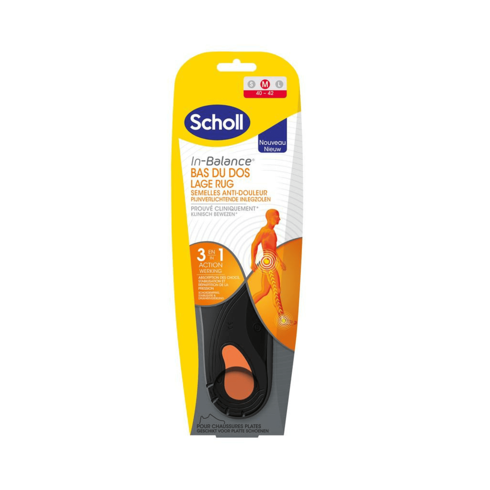 Scholl Semelles A/douleur Bas Dos S 1 Paire