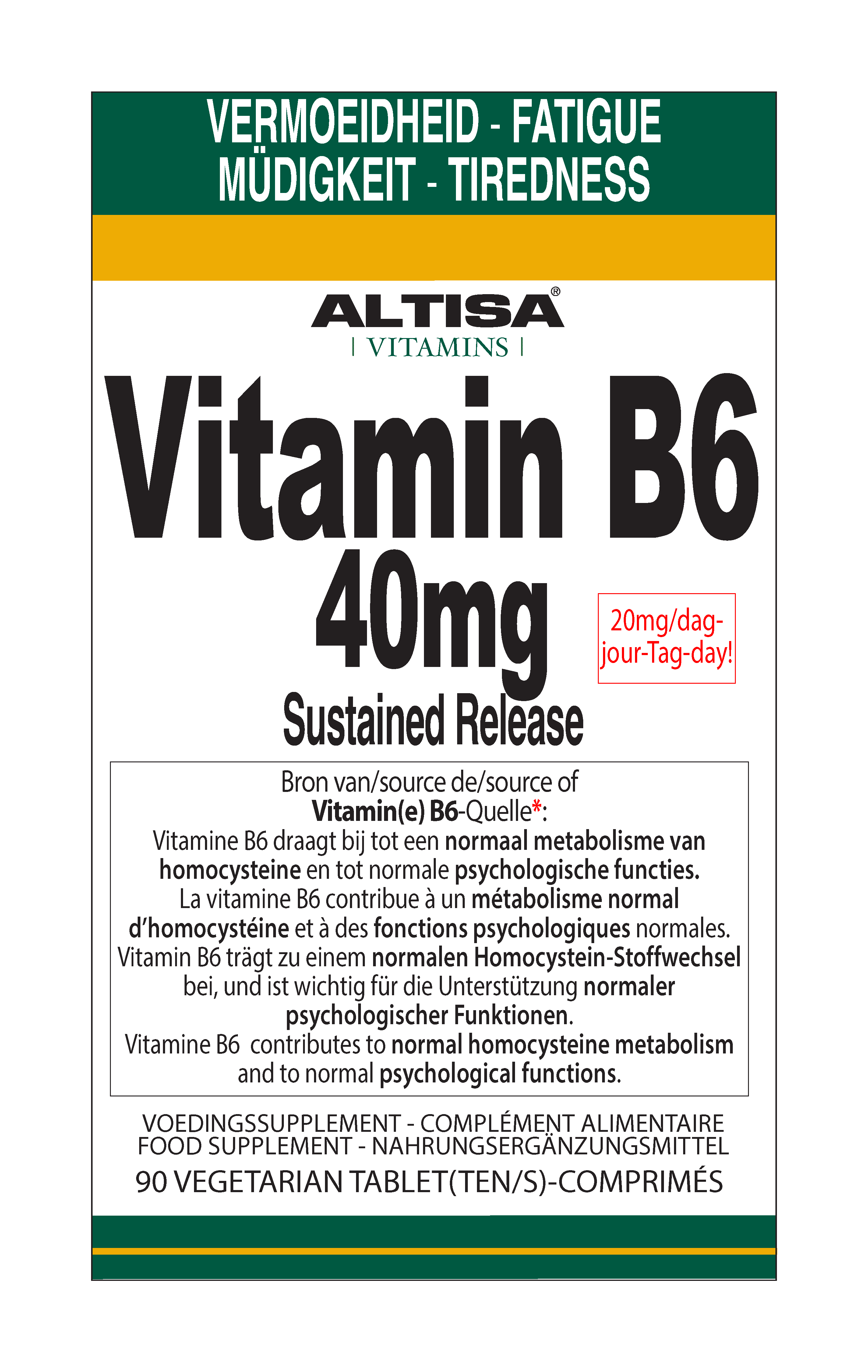 Altisa Vit B6 40 mg Sustained Release