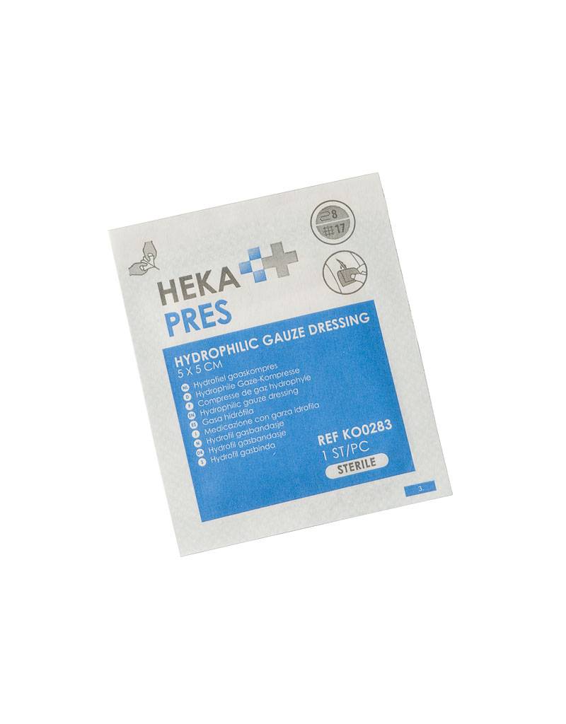 Hekapres Hydrofiel Gaas Kompres 5x5cm 8 lagen Hekapres Hydrofiel Gaas Kompres 5x5cm 8 lagen