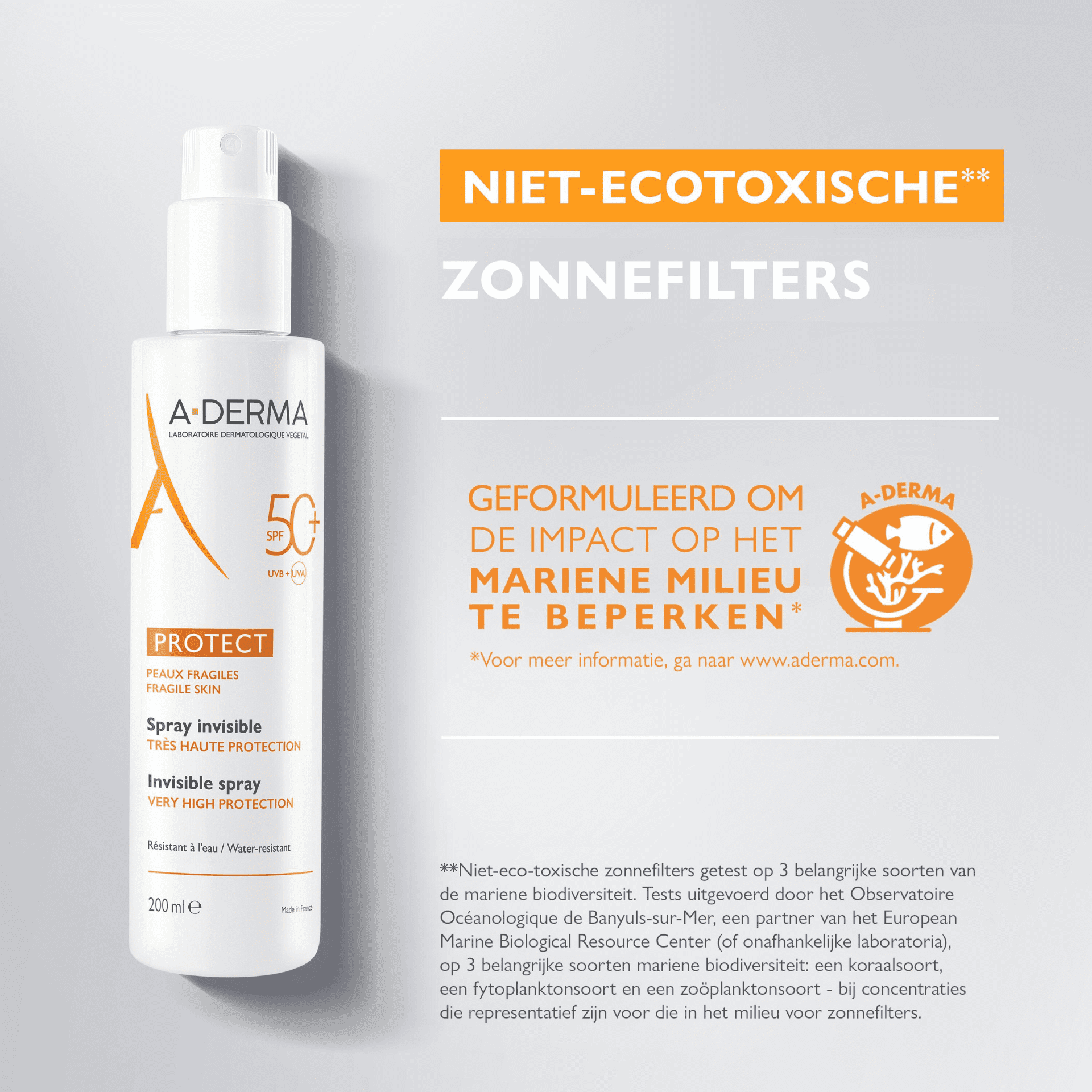 A-Derma Protect Onzichtbare Zonnespray SPF 50+