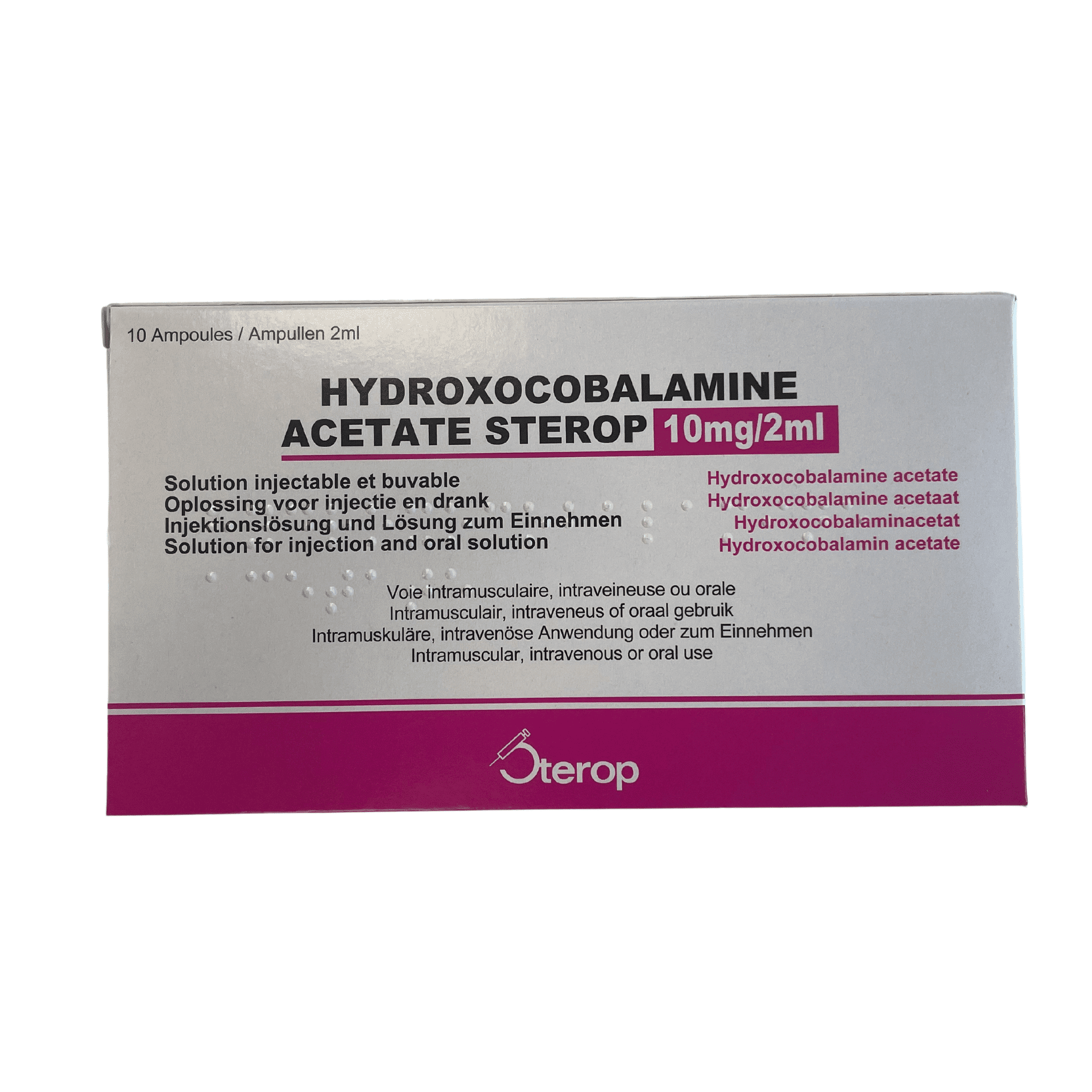 Hydroxocobalamine Acetate Sterop sol. inj./buv. i.m./i.v./or. [amp.] 10x 10mg/2ml