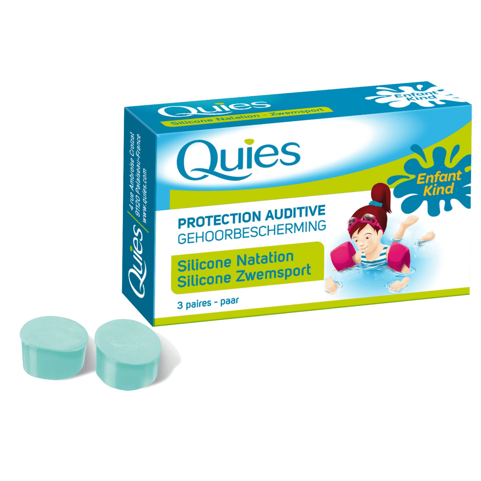 Quies Protection Auditive Silicone Natation Sport Enfant 3 paires Quies Protection Auditive Silicone Natation Sport Enfant 3 paires
