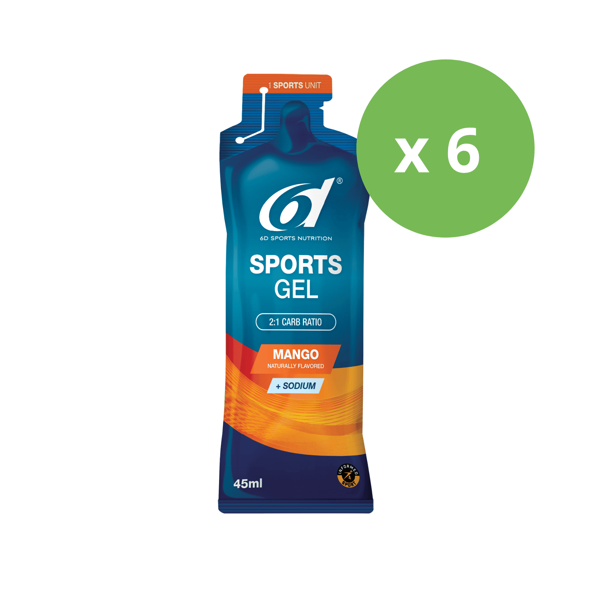 6d Sports Gel Mango 6x45ml