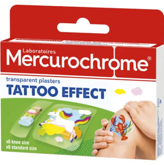 Mercurochrome Pleisters Tattoo