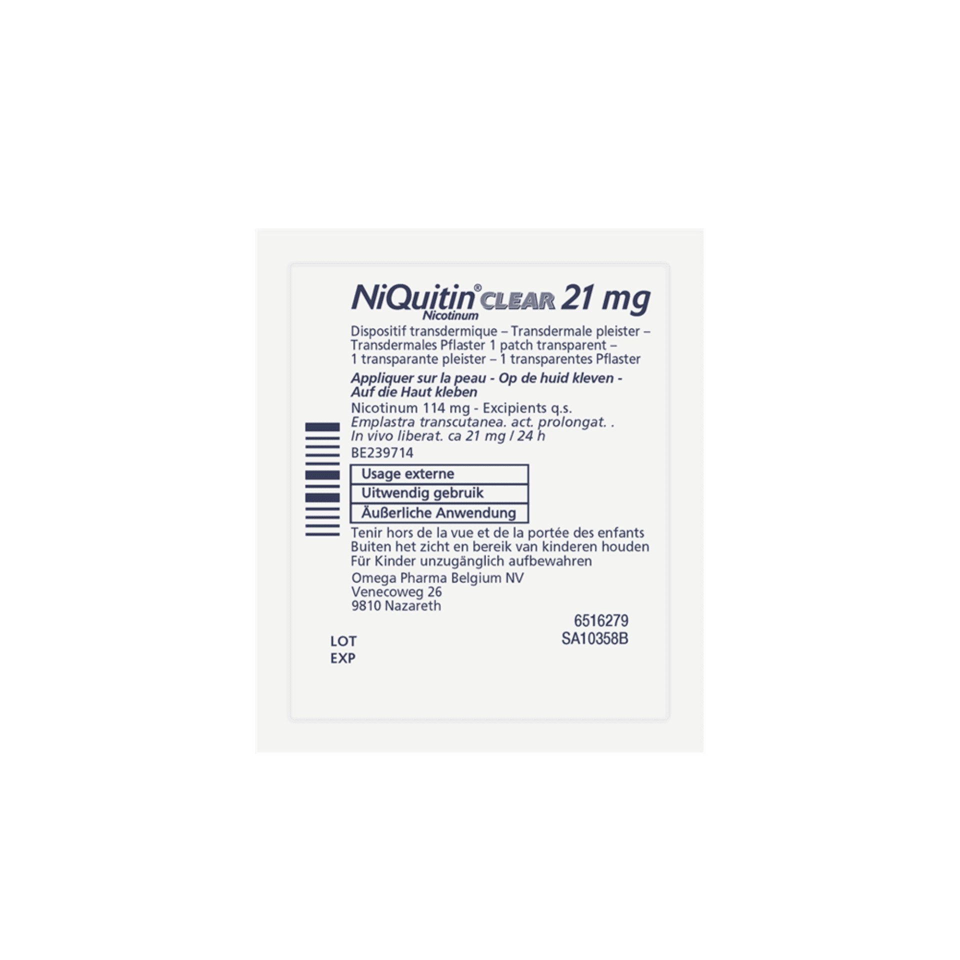 NiQuitin Clear Patches 21 mg