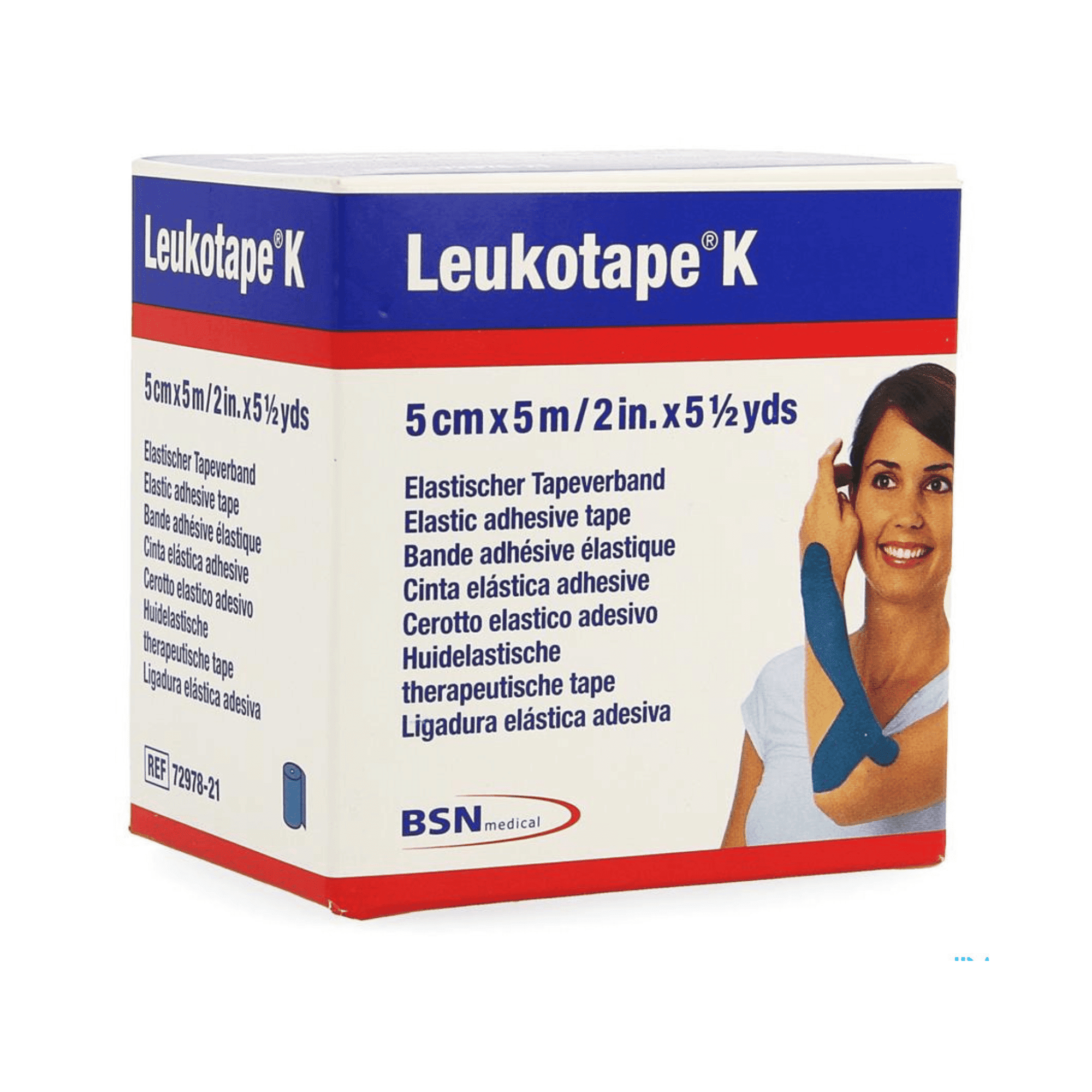 Leukotape K Elastische Kleefwindel Blauw 5 cm x 5 m
