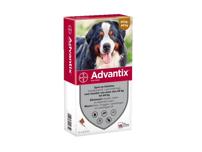 Advantix 600/3000 Spot-on Oplossing Hond 40-60 kg Advantix 600/3000 Spot-on Oplossing Hond 40-60 kg