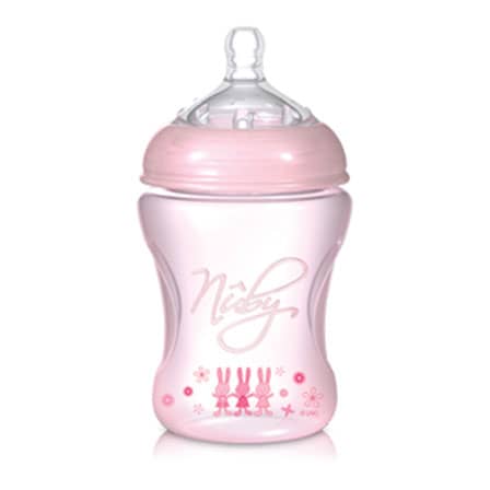 Nuby Zuigfles Roze 240 ml 0+