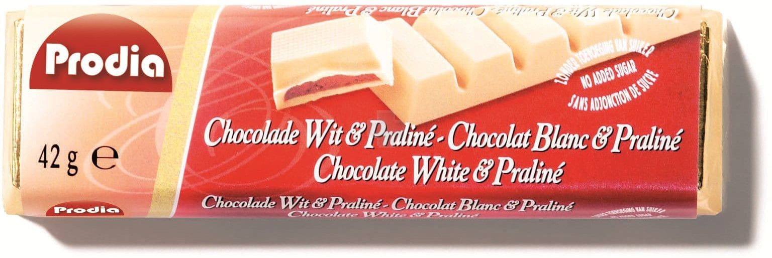 Prodia Chocoladereep Wit & Praliné Prodia Chocoladereep Wit & Praliné