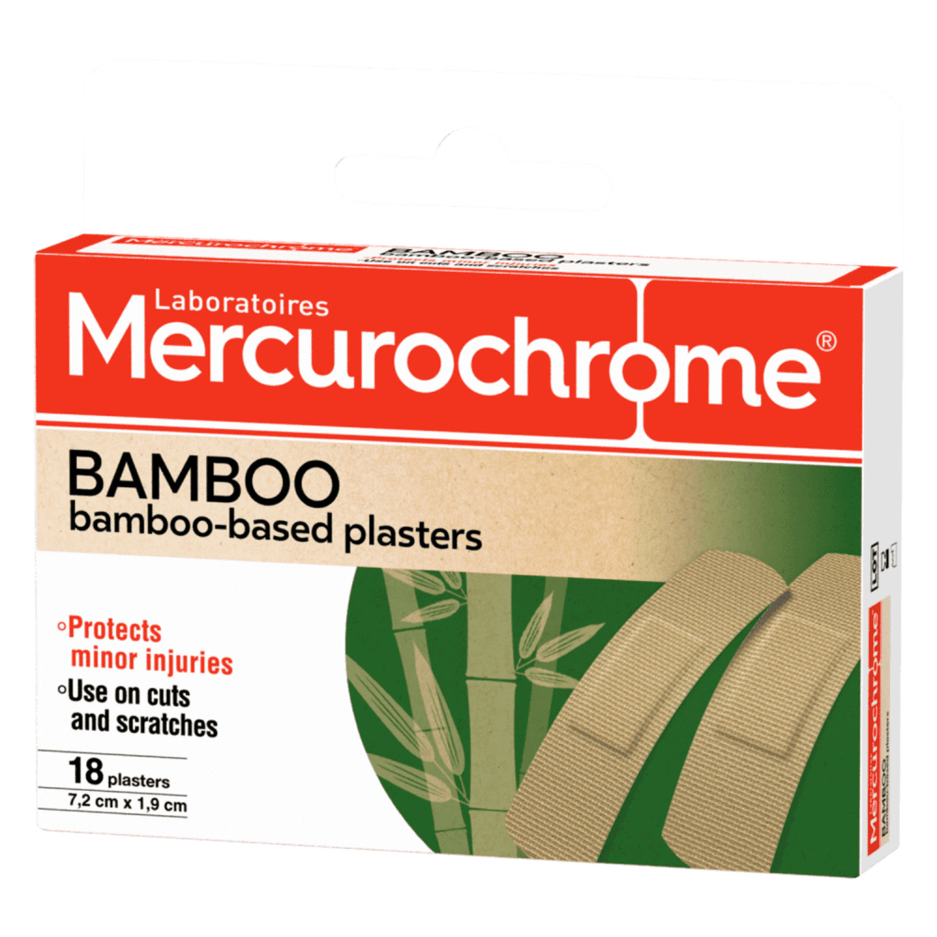 Mercurochrome Pansements à Base de Bambou 18 pièces
